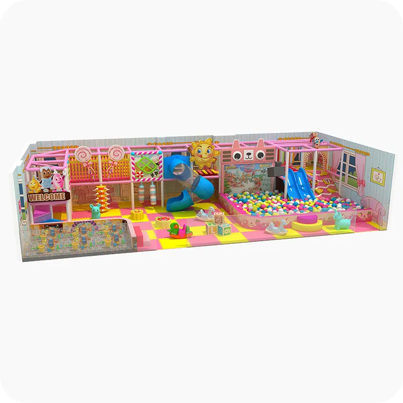 Indoor Candy Toddler Playground Manufacturer with Ball Throwing Projection Game