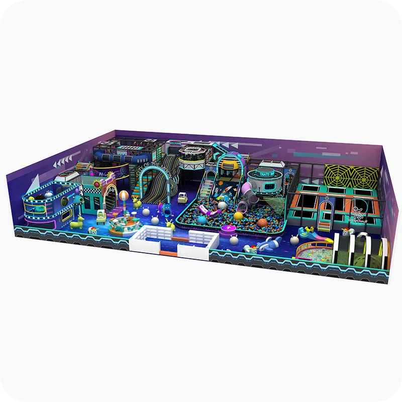 Space Theme Indoor Playground Factory with Slide & Ball Pit