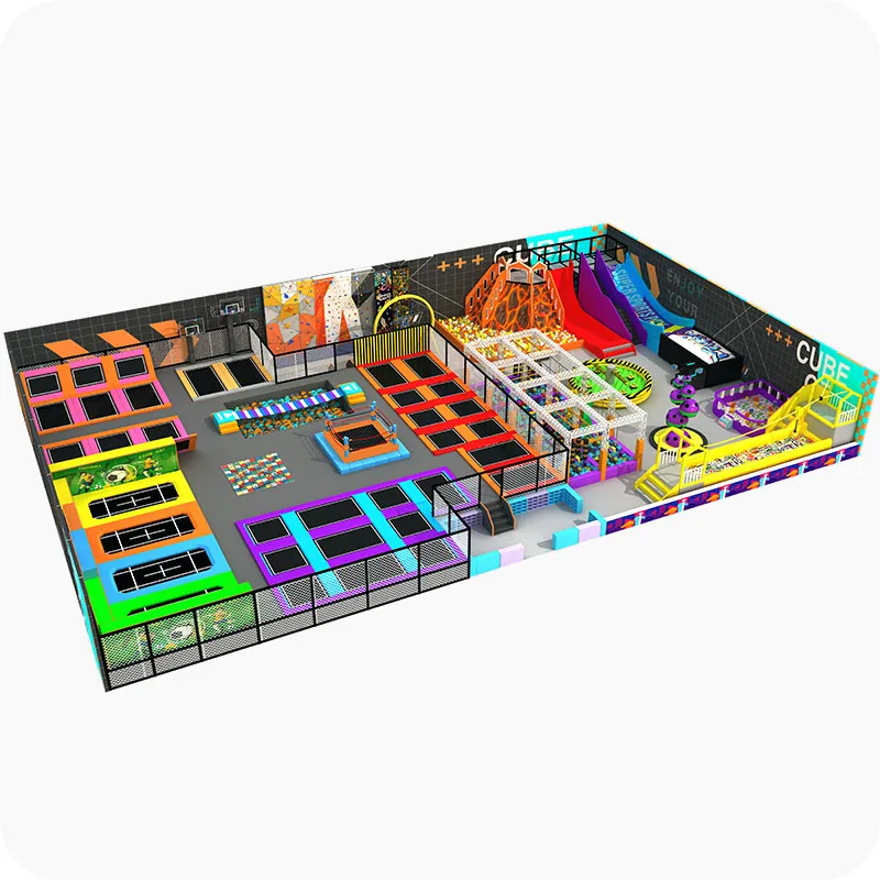 Latest Commercial Trampoline Park Equipment with Interesting Ninja Warrior Obstacle Game For Sale