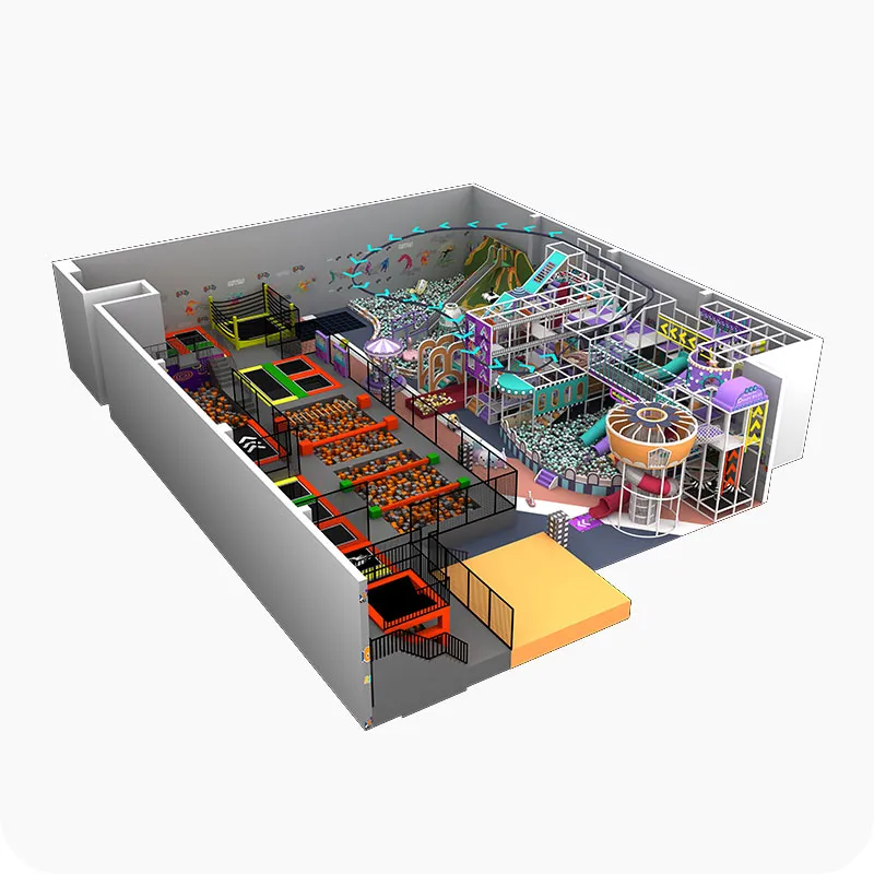 Commercial Trampoline Park Packages with Basketball Hoops