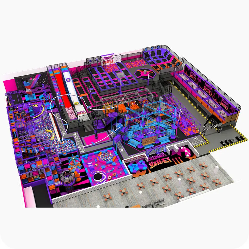 Custom Indoor Trampoline Park Design with Devil Slide