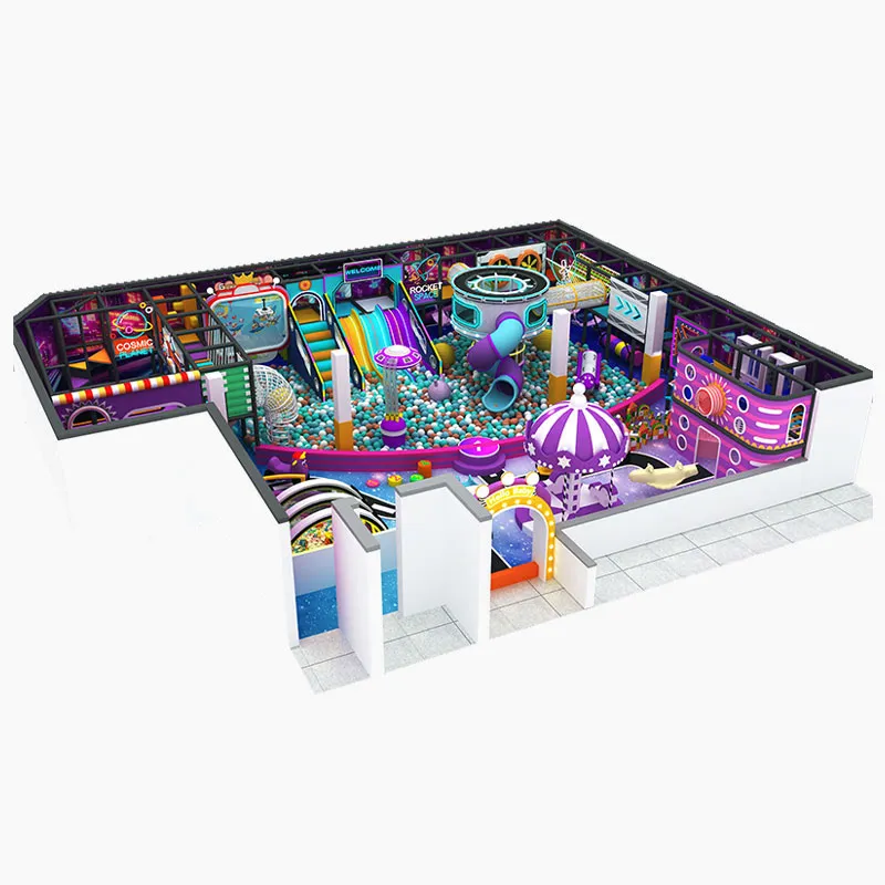 Galaxy Theme Indoor Playground Design with Trampoline 