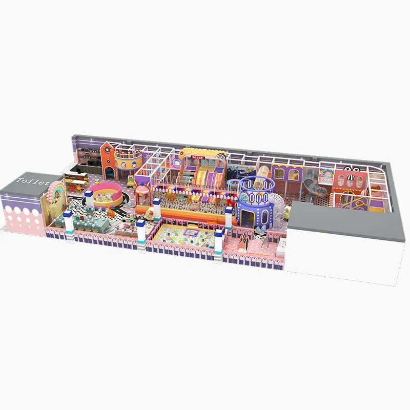 High Quality Macaroon Kids Indoor Playground with Party Room
