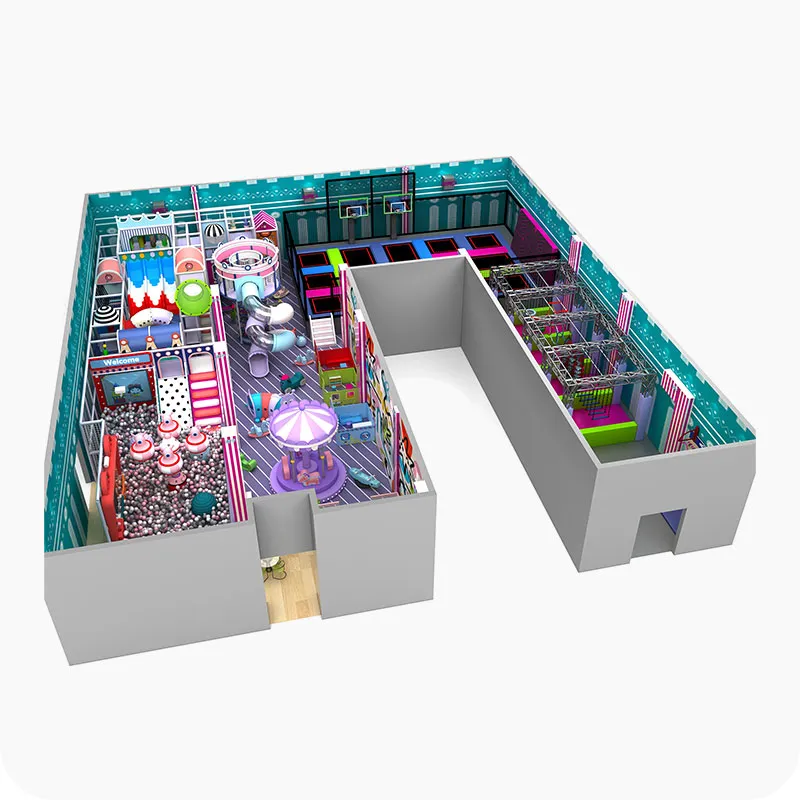 Multi-Attraction Indoor Trampoline Park with Ninja Course