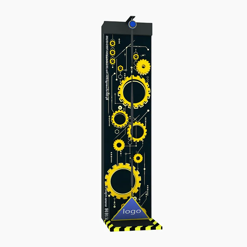 Black Tech Climbing Wall with Yellow Gear Design