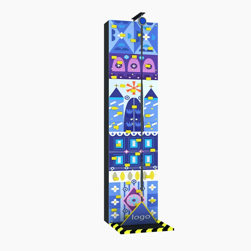 Creative Graphic Climbing Wall with Bright Accents