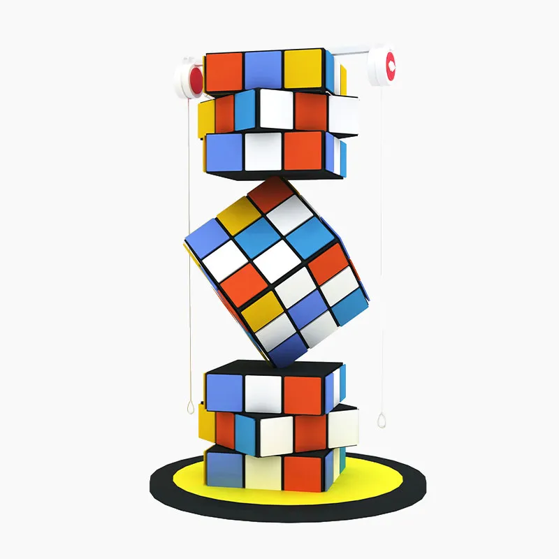 Customized Indoor Climbing Game Wall Equipment with Magic Cube Design