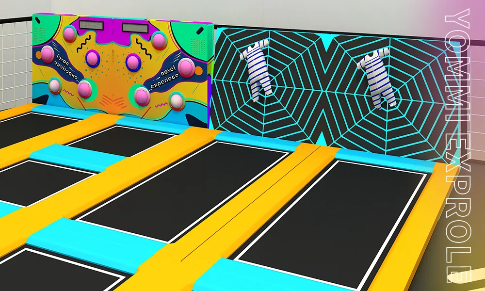 Heavy-duty, custom-engineered attractions and safety structures, highlighting the crucial manufacturing quality required when you buy trampoline park equipment directly from the source.