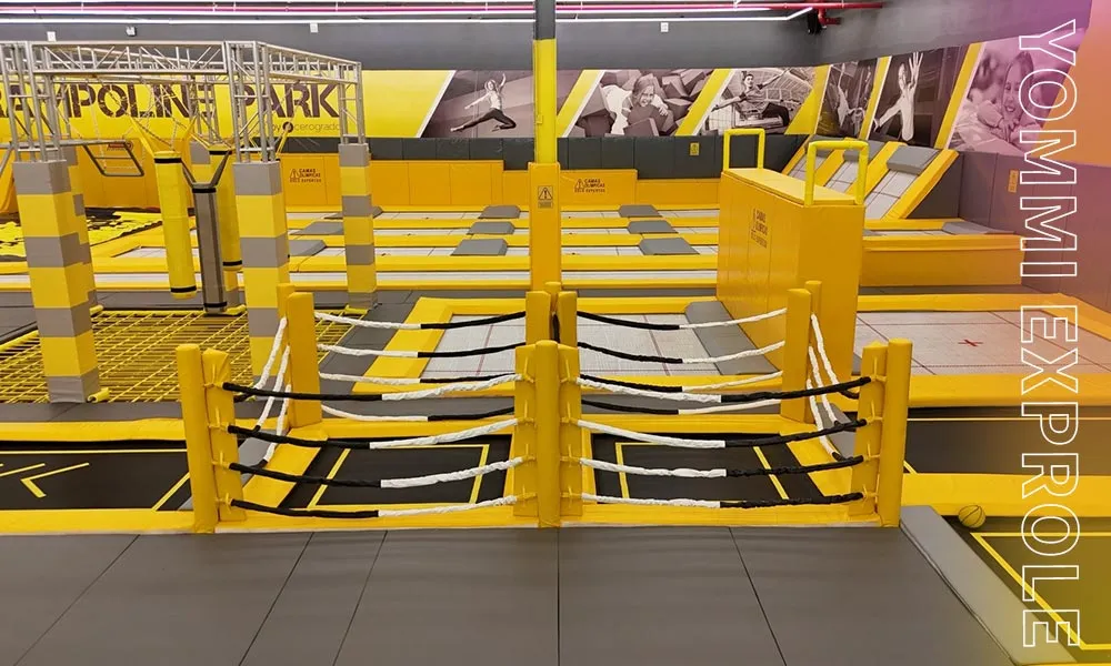 Full overview of a highly profitable trampoline park UK featuring a strategic mix of jump zones, ninja courses, and party areas.