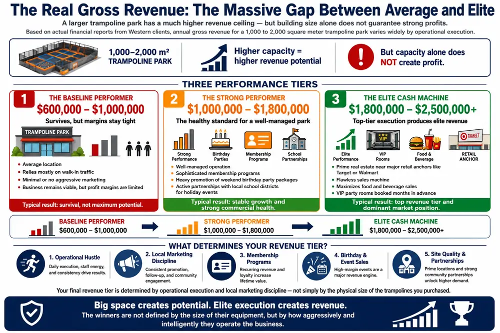 A detailed breakdown of real setup costs to answer is a trampoline park profitable, showing why buying from trampoline play equipment manufacturers is only half the total budget.