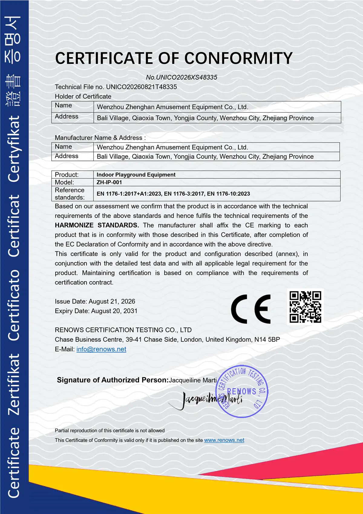 CE certificate